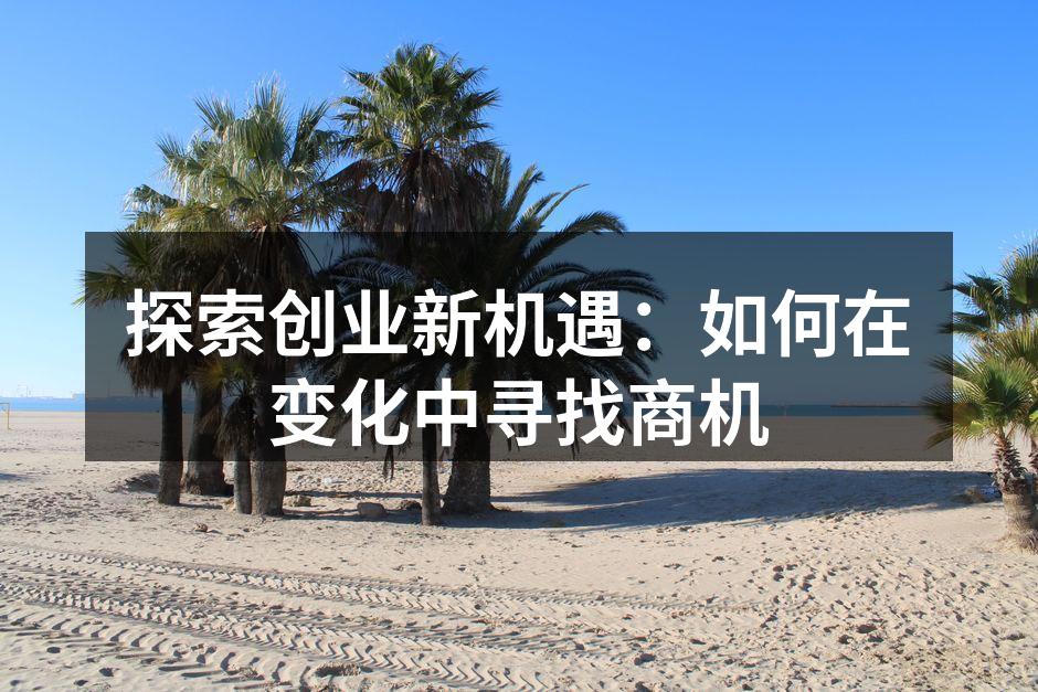 探索创业新机遇：如何在变化中寻找商机