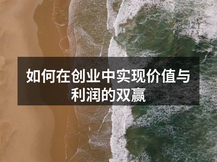 如何在创业中实现价值与利润的双赢